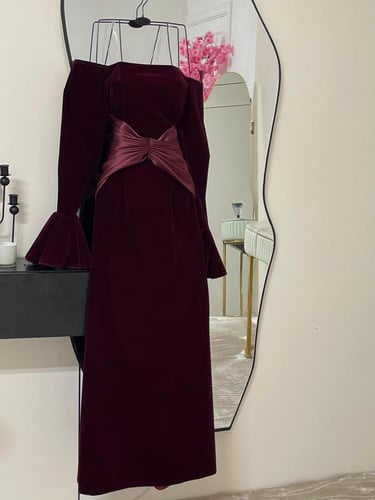 فستان مخمل ناعم انيق