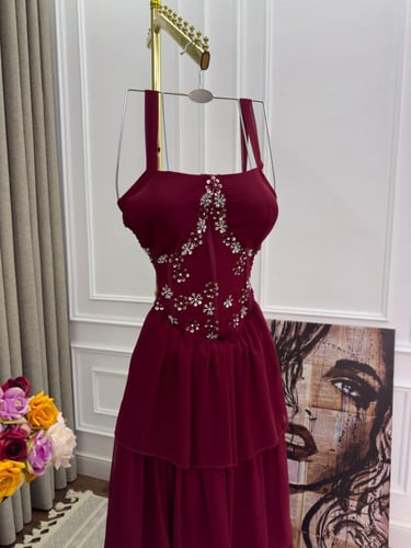 فستان ناعم احمر