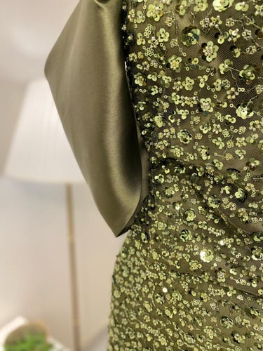 فستان زيتي سهره