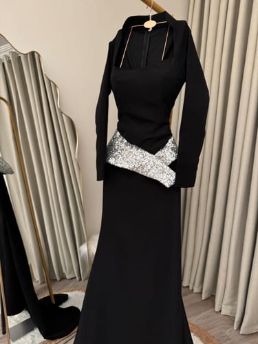 فستان اسود كولكشن الشتاء