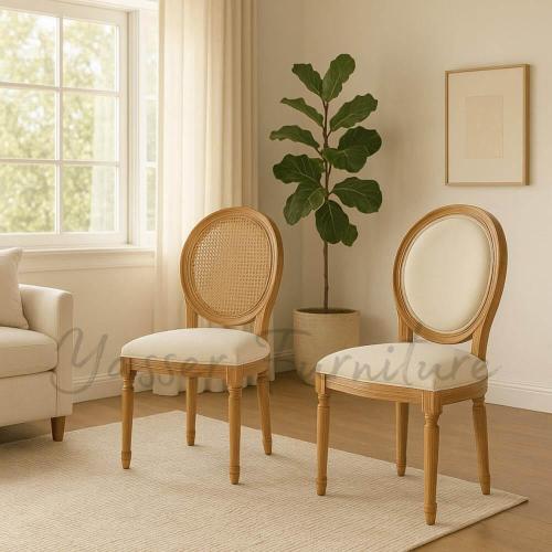 كرسي ملكي خشب مقعد قماش بعدة موديلات.