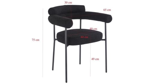 كرسي مقوس بقماش بوكليه بعدة ألوان.