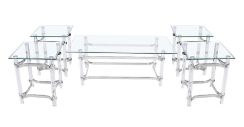 طقم طاولات فاخرة من الزجاج والإكريليك بعدة ألوان.