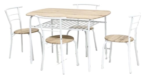 طاولة طعام خشب + 4 كراسي بعدة ألوان.