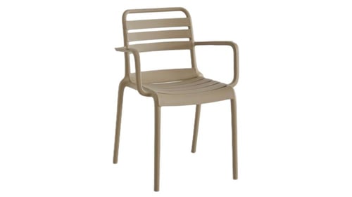 كرسي بلاستيك مدعم بمساند جانبيه بعدة ألوان.