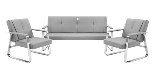 طقم كراسي أنتظار قماش جلد بعدة ألوان.