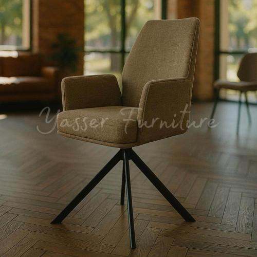 كرسي ثابت قماش سلك بتصميم هندسي.