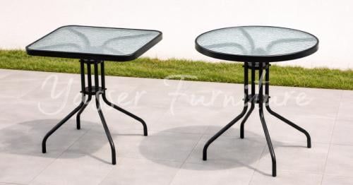 طاوله حديد سطح قزاز مقاس 60سم بعدة موديلات.