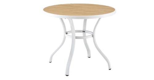 طاوله دائريه حديد سطح خشب مقاس 90سم بعدة ألوان.