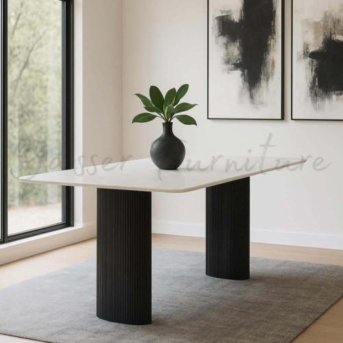 طاوله مفرد قواعد حديد سطح سراميك مقاس 140م