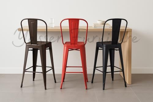 كرسي بار حديد معدني بعدة ألوان.