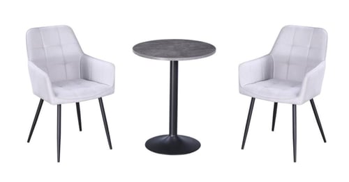 طقم كرسيين + طاوله خشب مقاس 60سم بعدة ألوان.