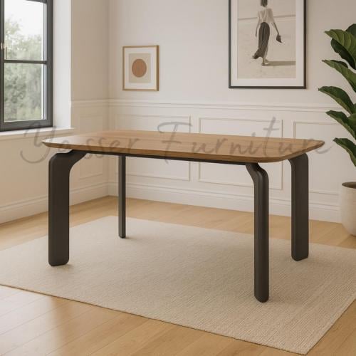 طاولة مفرد حديد سطح خشب بعدة ألوان ومقاسات.