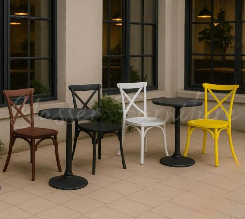 كرسي فايبر تصميم إكس بعدة ألوان.