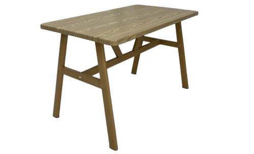 طاولة مفرد حديد سطح خشب مقاس 120م بعدة ألوان.