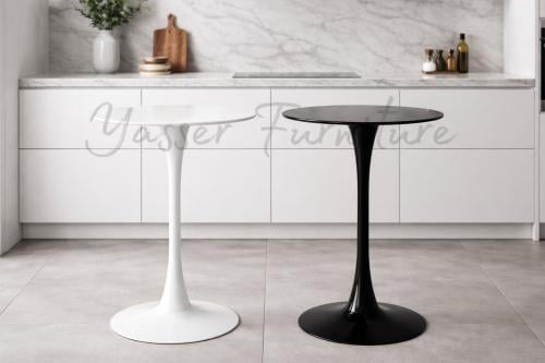 طاولة بار حديد سطح خشب مقاس 60سم بعدة ألوان.