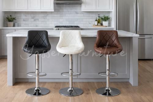 كرسي بار بستم قماش جلد بعدة ألوان.