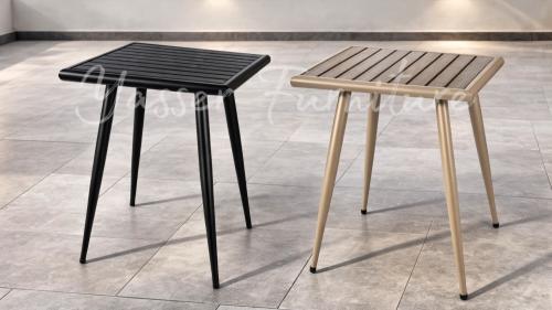 طاوله حديد سطح خشب مقاس 70سم بعدة ألوان.