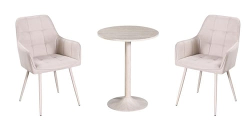 طقم كرسيين + طاوله خشب مقاس 60سم بعدة ألوان.