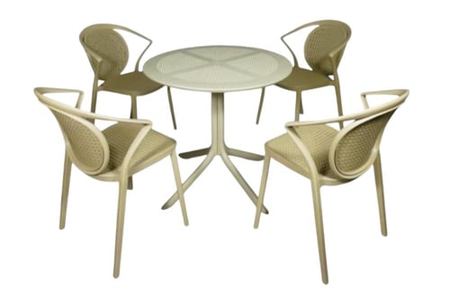 طقم جلسه خارجيه طاوله + 4 كراسي بعدة ألوان.