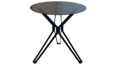 طاولة حديد سطح زجاج مقاس 70سم بعدة ألوان وموديلات.