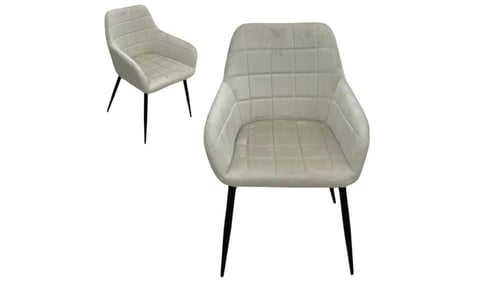 كرسي بقواعد جانبيه قماش مخمل ناعم بعدة ألوان.