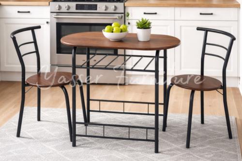 كرسين + طاوله خشب مقاس 80سم بعدة ألوان.