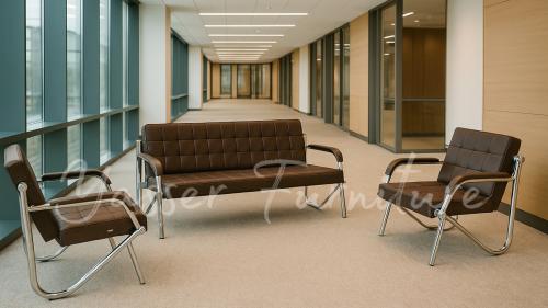 طقم جلوس مكتبي يتسع لـ 5 أشخاص بعدة ألوان.