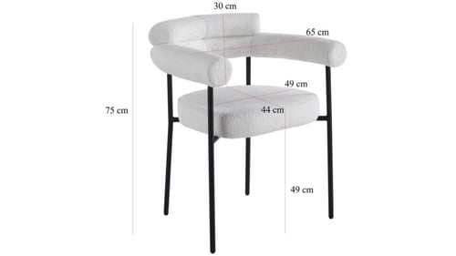 كرسي مقوس بقماش بوكليه بعدة ألوان.