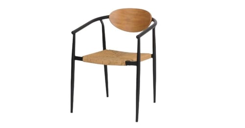 كرسي حديد مقعد قماش حبل بعدة ألوان.