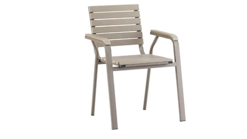 كرسي خارجي حديد سطح خشب بعدة ألوان.