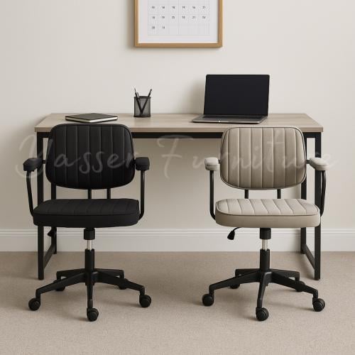 كرسي دوار قماش جلد بعدة ألوان.