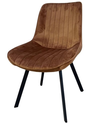 كرسي قماش مخمل ناعم مخطط بعدة ألوان.