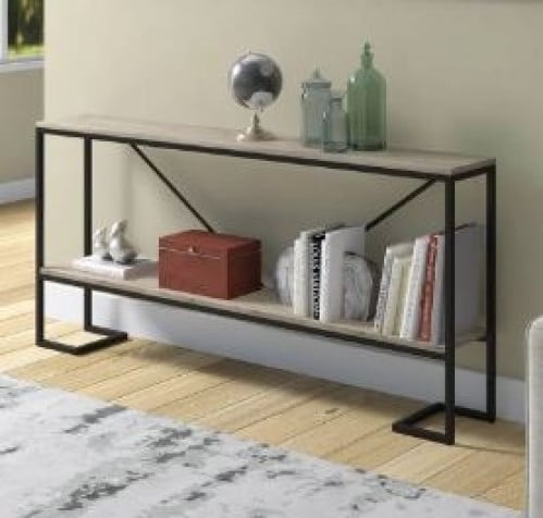 كونسول 25×80×200 سم - رمادي وأسود