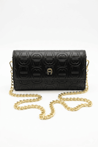 حقيبة آغنر كروس بودي جلد أصلية مع سلسلة ذهبية