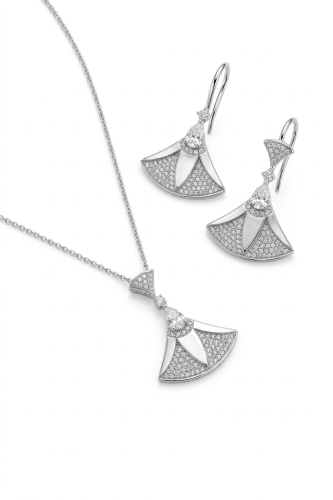 طقم بولغاري ديفاز دريم ألماس وذهب أبيض - Bvlgari D...