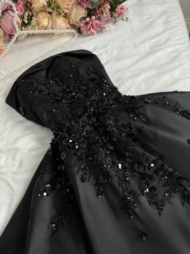 فستان خامة ميكادو واقف راقي مع كلفه ترتر