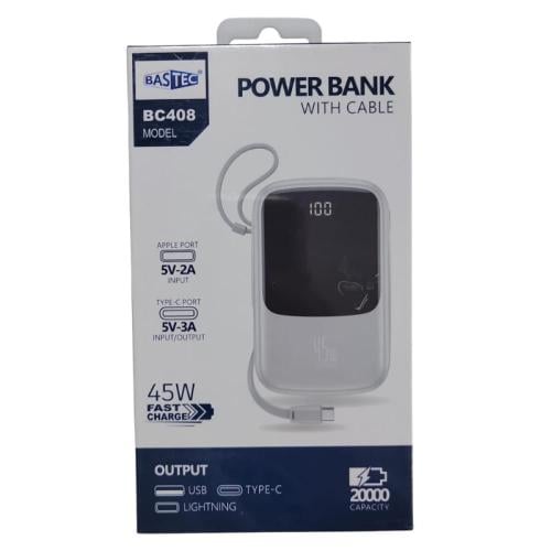 باور بانك Bastec BC408 السعة 20000 مللي أمبير