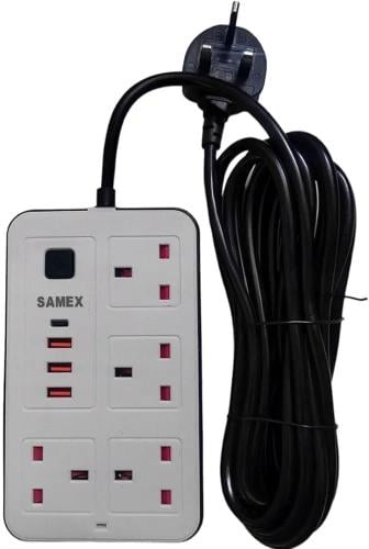 Four-outlet electrical extension 2500 watts with 4...