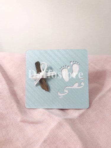 كروت عود أو حلويات قدم طفل - شكل مربع