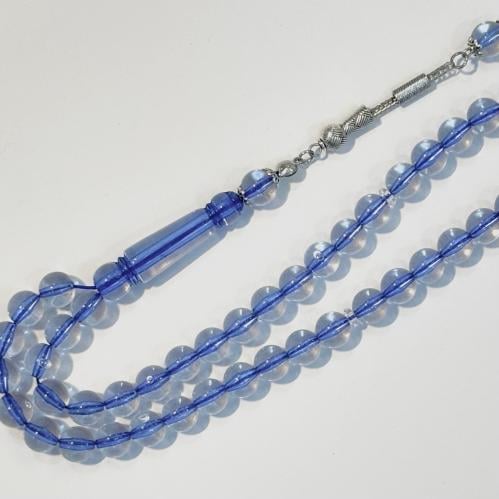 سبحة بكلايت ازرق شفاف