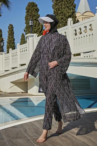 كاش مايوه اسود بقماش شيفون A-00261