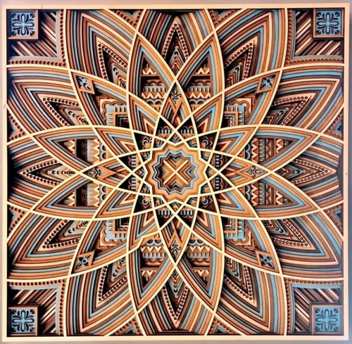 لوحة (نجمية) جدارية ثلاثية الابعاد ملونة مكونة من...