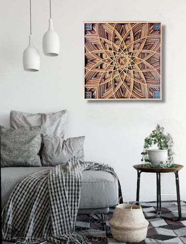 لوحة (نجمية) جدارية ثلاثية الابعاد ملونة مكونة من...