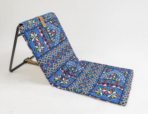 كرسي ريشة كبير أعجمي ازرق