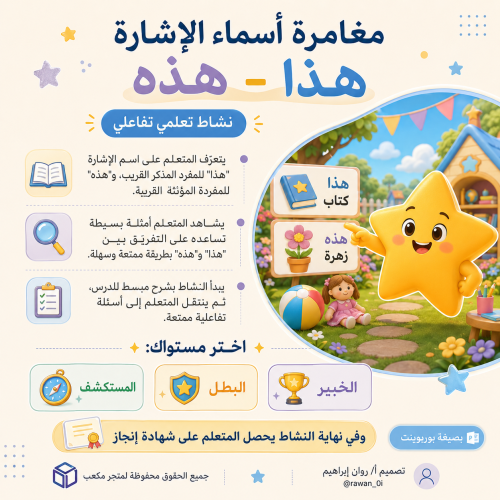 نشاط تفاعلي اسماء الاشارة (هذه - هذا )