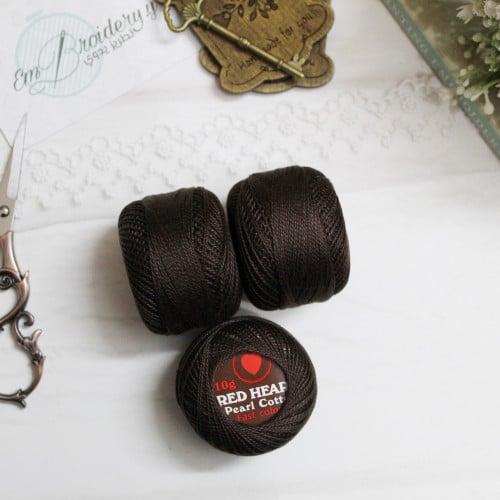 خيوط كوتون برليه بني محروق