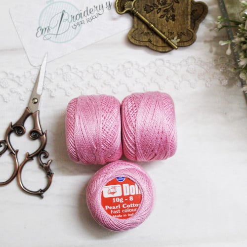 خيوط كوتون برليه وردي فاتح