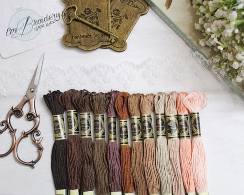 خيوط تطريز درجات بني 2