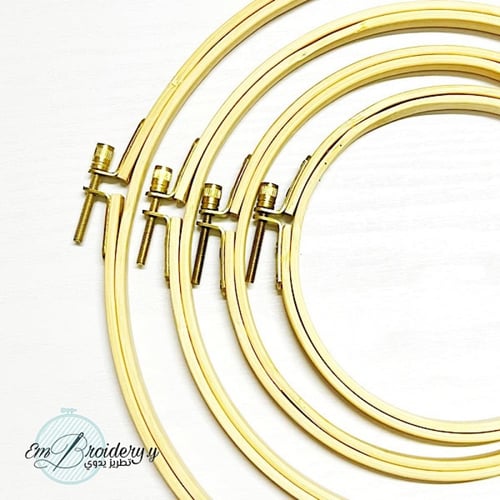 طارات تطريز خشب البامبو ذهبي